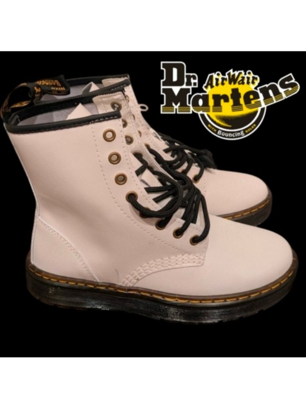 Dr. Martens Womens US 7 Zavala White Patent Leather 8 Eye Combat Boots 052026